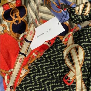 Zara Printed Maxi Shirt Dress